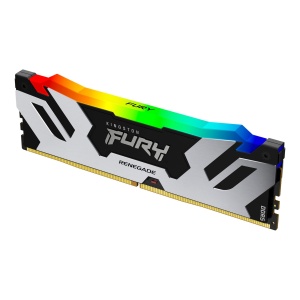 Kingston DDR5 16GB 7600MHz [FURY RENEGADE RGB], Non-ECC UDIMM, CL38 1.45V, 288-pin 1Rx8, Silver/Black, w/RGB Heatsink, XMP KF576C38RSA-16