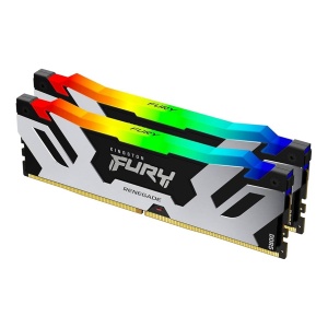 Kingston DDR5 96GB (2x48GB) 6400MT/s [FURY RENEGADE RGB], Non-ECC UDIMM, CL32 1.4V, 288-pin 2Rx8, Silver/Black, Memory Kit, w/RGB Heatsink, XMP KF564C32RSAK2-96