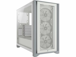 Kucište CORSAIR iCUE 4000X Mid-Tower/ATX/kaljeno staklo/bez napajanja/RGB/bela