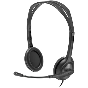 LOGITECH H111 Corded Stereo Headset - BLACK - 3.5 MM 981-000593