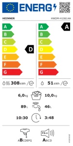 Mašina za pranje i sušenje veša HEINNER HWDM-H10614A 10kg/6kg/1400o - Img 4