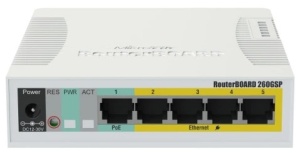 MikroTik CSS106-1G-4P-1S RB260GSP with SwitchOS and indor case