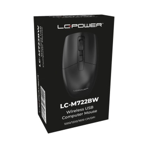 Mouse USB Wireless LC Power LC-M722BW Optical compact 2.4GHz Wireless 1600dp iBlack