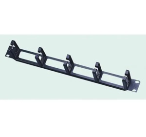 Nosač kabla sa obujmicama 1U / 19" - sa 5 prstenova P-016D-1U-BK