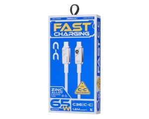 REMAX Kabl Swift Fast charging braided data cable 1.2M C36 65W(C-C) beli - Img 3