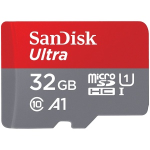 SANDISK Ultra microSDHC 32GB + SD Adapter 120MB/s A1 Class 10 UHS-I SDSQUA4-032G-GN6MA