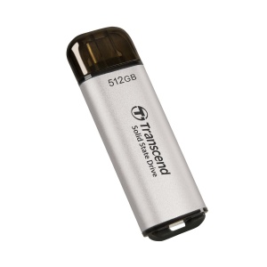 Transcend 512GB, Portable SSD, ESD300S, USB 10Gbps, Type C, Silver TS512GESD300S
