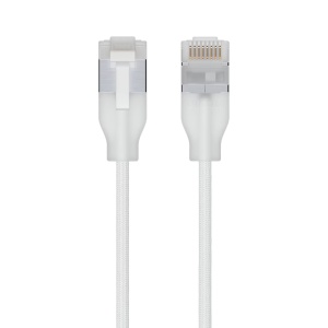 UniFi Ct6 brided ptch cble with trnslucent booted RJ45 for Etherlighting 10 GbE UACC-CABLE-PATCH-EL-C6A-3M-W