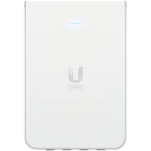 UniFi6 In-Wall. Wall-mounted WiFi 6 access point with a built-in PoE switch. U6-IW