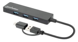 USB-C HUB 4port Manhattan 180863 3.2 G1+USB-C/5Gbps/Crni - Img 4