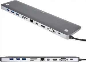 Adapter Tip C 11/1 4K HDMI/VGA/USBx3/AUX/SD/TF/USB-C/PD/Lan KT-1101G Kettz