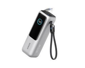ANKER 25000mAh, 165W, sa ugrađenim USB-C kablom na izvlačenje, Power Bank za laptop srebrni - Img 3