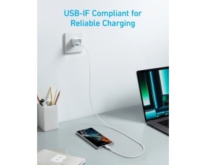 ANKER 322 USB tip-C na USB tip-C kabl M/M 0.9m, 60W, pleteni, beli - Img 2