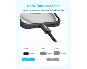 ANKER Zolo USB tip-C kabl M/M 1.8m, za Apple, super brzo punjenje 240W/480Mbps, pleteni, crni - Img 3