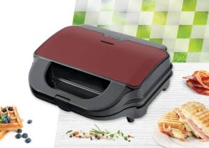 Aparat za sendviče HEINNER SM-2H900BKS 900W/2 ploče/28x15cm/bordo - Img 6