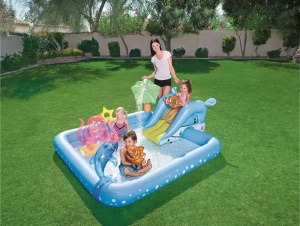 Bazen za decu Bestway Fantastic Aquarium Interaktivni vodeni park/2.39x2.06x0.86m - Img 2