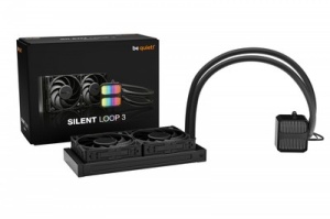 be quiet! SILENT LOOP 3, 240mm [LGA-1851 Default ILM and RL-ILM support/AM5], Powerful 3-chamber PWM pump, Two Silent Wings 4 120mm PWM high-speed fans with radiator corners, Elegant premium design with discreet ARGB lighting BW024