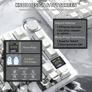 Bežična gaming tastatur Attack Shark X820Ultra Mehanička/TriMode/TFT Screen/Gaskett/Dark Warrior - Img 3