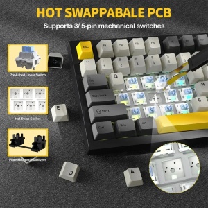 Bežična gaming tastatur Attack Shark X820Ultra Mehanička/TriMode/TFT Screen/Gasket/Starry Black - Img 4