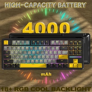 Bežična gaming tastatura Attack Shark X87 Mehanička/TriMode/4000mAh/Hot Swap/Star Black - Img 2