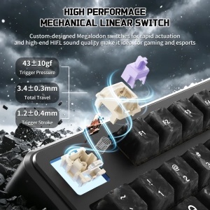 Bežična gaming tastatura Attack Shark X87Ultra Mehaniča/8KHz/TriMode/Dot-Matrix Screen/Forged Carbon - Img 4