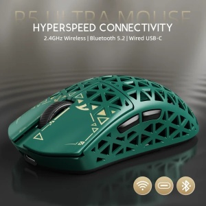 Bežični gaming miš Attack Shark R5Ultra PAW3950MAX/Carbon Fiber/Superlight/8KHz/Omron Switches/Green - Img 3