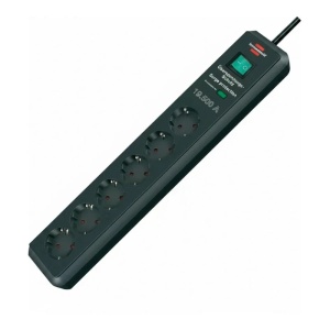 Brennenstuhl Secure-Tec Surge Protector, 6 Outlets, 2 m Cable, 19.5 kA