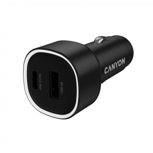 CANYON car charger OnDrive 48 PD 48W USB-A+USB-C Black CNE-CCABR3AC
