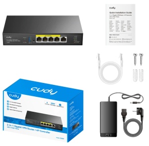 Cudy C200P, 2-in-1 Gigabit VPN Router/ AP Controller with 4 PoE+ Ports, 55W - Img 2