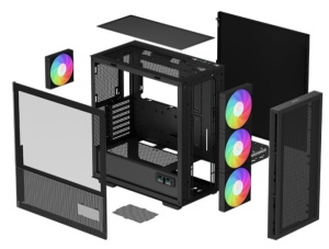 DeepCool CH560 DIGITAL ATX Kuciste, Dual Status Display, 3xLED 140mm +1x120mm, Staklena strana,USB-C * - Img 3
