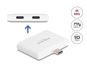 Delock USB Type-C to USB-C adapter, data 10 Gbps and video 4K 60 Hz + USB Type