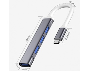 E-GREEN USB 3.1 tip C - HUB 4port USB 3.0 crni - Img 2