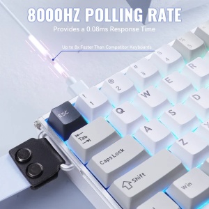 Gaming tastatura Attack Shark X68MAX Magnetic Switches/RT/SnapTap/DKS/MT/TGL/Aluminium/Starry White - Img 4
