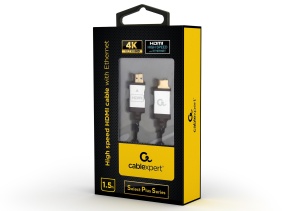 Gembird MONITOR Cable, Select Plus Series, High speed HDMI 4K with Ethernet, HDMI/HDMI M/M, Gold Plated, Braided, 3m CCB-HDMIL-3M