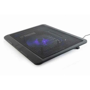 Gembird Notebook Cooling Stand 15in, 12cm Fan, LED Backlight, USB Passthrough, Black NBS-1F15-04