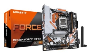 Gigabyte AM5, AMD 850 Chipset, X3D Turbo Mode, 4x DDR5 OC up to 9600MT/s, 2.5GbE LAN, Ultra-Fast Storage : 3x M.2 slots, including PCIe 5.0 x4 B850M FORCE WF6E