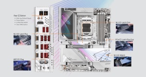 Gigabyte AM5, X870E AORUS MASTER X3D, 4x DDR5 DIMM, X3D Turbo Mode 2.0 : Incredible X3D performance unleashed by AI DDR5 OC up to 9000MT/s X870E A MASTER X