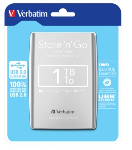 HDD E2.5" Verbatim 1TB USB 3.0 Store'n'Go 53071, Silver - Img 1