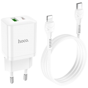 hoco. Punjač kućni sa Lightning kablom, brzi, PD20W, QC3.0 - N28 Founder, tip C-Lightning - Img 3