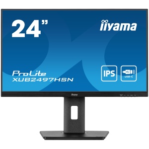 IIYAMA Monitor LED XUB2497HSN-B2 23.8" IPS 1920 x 1080 @100Hz 16:9 300 cd/m² 1300:1 1ms HDMI DP USB-C Docking 65W, RJ45, height, swivel, tilt, pivot (rotation both sides) Speakers XUB2497HSN-B2 - Img 5