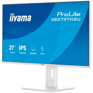 IIYAMA Prolite XB2797HSU-W1 Business Monitor - 68.6 cm (27"), FULL HD (1920x1080), IPS LED, 120Hz, 350 cd/m², matte / white XB2797HSU-W1 - Img 4