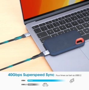 Kabl Manhattan 356374 USB-C M/M 3.1/8K/60Hz/Thunderbolt 4/40Gbps/PD/1m - Img 3