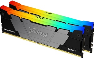 Kingston DDR4 64GB (2x32GB) 3600MT/s [FURY RENEGADE RGB], Non-ECC UDIMM, CL18 1.35V, 288-Pin 2Rx8, Memory Kit, w/RGB Heatsink, XMP KF436C18RB2AK2/64 *