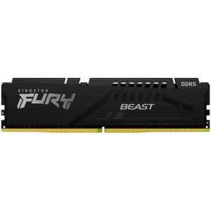 Kingston DDR5 32GB 5200MT/s [FURY BEAST], Non-ECC UDIMM, CL40 1.25V, 288-Pin 2Rx8, Black, w/Heatsink, XMP KF552C40BB-32