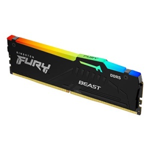 Kingston DDR5 8GB 5200MT/s [FURY BEAST RGB], Non-ECC UDIMM, CL40 1.25V, 288-Pin 1Rx16, Black, w/RGB Heatsink, XMP KF552C40BBA-8