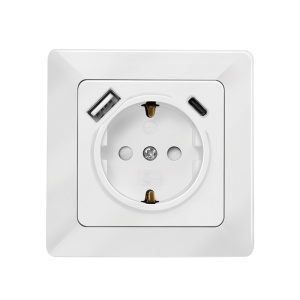 Logilink uzidna utičnica šuko, 1 USB-A, 1 USB-C - Img 2