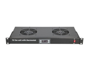 MAXPRO LINE Ventilacioni panel-polica, dva ventilatora i termostat, 1U