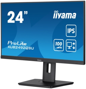 Monitor 23.8" Iiyama XUB2492QSU-B1 IPS/2560x1440/100 Hz/0,5ms/HDMI/DP/USB-C/pivo - Img 2