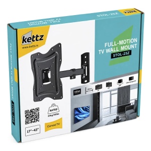 Nosač za TV Kettz STOL-25Z 17-43/vesa max 200x200/25kg/zglobni - Img 4