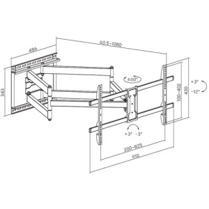 Nosač za TV Xstand 43-90/vesa max 800x400/60kg/rotirajući - Img 2